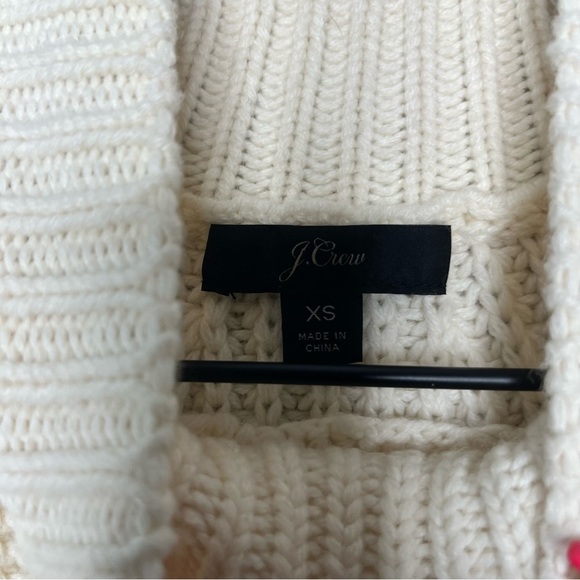 J. Crew Women Sweater XS Merino Wool Chunky Knit Oversized Turtleneck Pocket - Picture 4 of 10